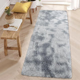 Garvee 2' x 8' Ultra Soft Shag Runner Rug, Fuzzy Non-Slip Washable Rug for Bedroom, Hallway, Nursery & Kids Room, Tie-Dye Light Gray