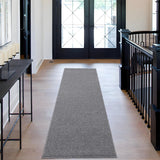 Garvee Machine Washable Gray Runner Rugs 2x6 Modern Solid Textured Rug Runner Non-Slip Rug Low Pile Carpet Runner Ultra Thin Hallway Runner Stain Resistant Carpet for Kitchen Bedroom Entryway