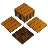 Garvee 9-Pack 12x12 Interlocking Deck Tiles, Waterproof Composite Wood Outdoor Flooring for Patio & Balcony, Teak - Teak