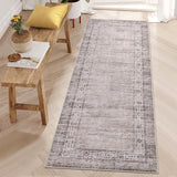 Garvee Vintage Border Runner Rug 2x6 Non Slip Kitchen Mat Taupe Low Pile Stain Resistant
