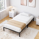 Garvee Twin Size Metal Platform Bed Frame 10 Inch Heavy Duty Steel Slat Support Noise Free Black - 10 Inch（Screw-Fixed）