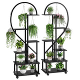 Garvee Indoor Plant Stand Metal 6-Tier Heart-Shaped Shelf Durable Stable 110x28x172cm Living Room Balcony Terrace