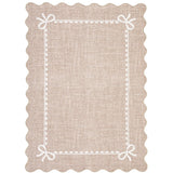 Garvee 4x6 ft Scalloped Bow Area Rug, Camel Machine Washable Carpet with 350 gsm Pearl Velvet Surface, Soft 0.2 in Low Pile and TPR Non Slip Backing, Foldable Stain Resistant Floor Mat for Living Room, Bedroom, Nursery and Home Office - Camel