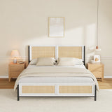 Garvee Bed Frame Sturdy Support Durable Wood Easy Assembly Modern Design Queen Size Bedroom Use