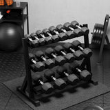 Garvee Premium Rubber Coated Hex Dumbbell Weight Set with Rack for Home Gym, Multiple Packages, 450 LB, Black
