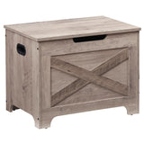 Garvee 23.6 in Wooden Storage Chest with Safety Hinge, Large Shoe Bench for Entryway, Living Room, Bedroom, 15.7x23.6x18.1 in, Natural Wood - Grey