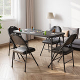 Garvee 4 Ft Folding Table Portable Foldable Card Table Indoor Outdoor Black-1