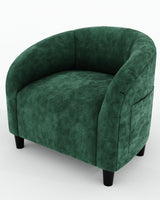 Garvee Loungesessel Relaxsessel Ergonomic U-Shaped Backrest Curved Armrests Velvet Upholstery Green Living Room - Grün