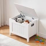 Garvee Upholstered Storage Trunk with Safety Hinges, Flip-Top Toy Chest, Wooden Construction, Anti-Slip Pads, 15.7 x 39.4 x 18.1 Inches, Entryway, Bedroom, Living Room - 