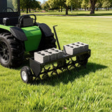 Garvee 40-Inch Tow Behind Lawn Plug Aerator with Gloves and Universal Hitch for Gardens Lawns and Farms, Black - Black
