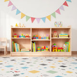 Garvee Montessori Wooden Storage Shelf 5-Compartment Toy & Book Organizer Adjustable Dividers Natural Finish Kids' Bookcase for Playrooms Nurseries Classrooms 47.2"W x 11.6"D x 22"H