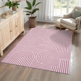 Garvee Washable Rug 5x7 Area Rugs Non Slip Soft Rainbow Abstract Carpet for Living Room Bedroom Dining Room Pink