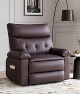Garvee Oversized Extra Wide Recliner Chair PU Leather Manual Recliner for Adults Living Room Bedroom Comfy Reclining Chair Black