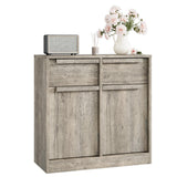 Garvee Sideboard Buffet Cabinet with 2 Drawers, Large 31.5 in Coffee Cabinet for Kitchen Dining Room Living Room, Grey, 2 Doors & 2 Drawers