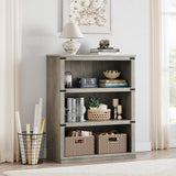 Garvee 5 Tier Bookcase, Farmhouse Style, 71" Tall, Wooden MDF, Stable Design, Grey, Ideal for Living Room, Bedroom, Office - Grey