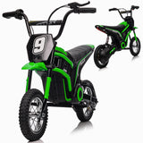 Garvee Kids Ride On Electric Dirt Bike, All Terrain Electric Motorcycle, 24V 350W, Up To 14.5 MPH, Load 135 Lbs, Shock Absorption - Green No. 9