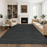 Garvee Washable Area Rug 8x10 for Living Room Bedroom Non Slip Minimalist Solid Color Area Rugs Modern Abstract Plain Dining Room Throw Carpet Low Pile Soft Classic Boho Rugs for Kitchen Nursery Oiifce,Black