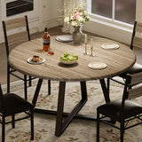 Garvee Round Dining Table Set for 4, 5 Piece Circle Wooden Kitchen Dinner Table & Chairs Set, 43.31 Inch, Retro Gray, Space-Saving - Retro Gray