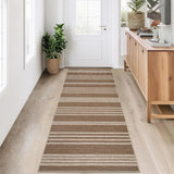 Garvee Modern Runner Rugs 2x6 Machine Washable Non-Slip Jute Carpet Runner for Hallway Brown