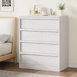 Garvee 4 Drawer Dresser White - Modern Bedroom Nightstand, 39in Tall Chest of Drawers for Living Room, Nursery, Entryway