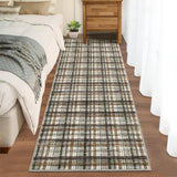 Garvee Green & Coffee 2x6 Washable Runners for Hallways Rug Modern Bathroom Rugs Non Slip Kitchen Rugs Farmhouse Low Pile Entryway Rug Soft Stain Resistant Carpet for Laundry Hallway Bedside