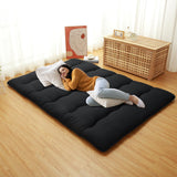 Garvee Japanese Floor Futon Mattress Full Size Black, Japanese Style Folding Tatami Mat, Roll Up Camping Mattress for Adults Kids - Black