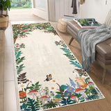 Garvee Indoor Modern Low Pile Washable Soft Carpet for Living Room Retro Non Slip Runner Rugs 2x6 ft Beige