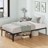 Garvee Twin Size Bed Frame, 14 Inch Black Metal Twin Bed Frame, No Box Spring Needed, Noise Free, Twin Size Platform Bed Frame