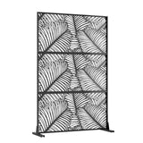 Garvee Metal Privacy Screen with Stand - Heavy-Duty Powder-Coated Steel Outdoor Room Divider for Patio Garden Balcony - Chevron Design, Portable, Rust-Resistant - Black5