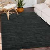 Garvee Modern Solid Black 10x13 Extra Large Living Room Area Rug Washable Rug Contemporary Indoor Throw Floor Carpet Non Slip Low Pile Foldable Accent Rug for Bedroom Home Decor
