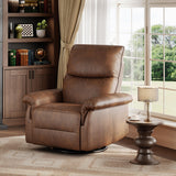 Garvee Recliner Chair 360° Swivel Rocker Glider Nursery Chair PU Leather Orange for Living Room Bedroom Nursery - Orange Color