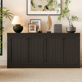 Garvee 4-Door Sideboard Cabinet with Storage, Modern Buffet Cabinet for Living Room, Dining Room & Office, 62.99 Inch, Black - Black