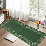 Garvee Entryway Laundry Rug 2x6 Washable Non Slip Kitchen Hallway Runner Soft Low Pile Ultra Thin Carpet Green
