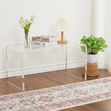 Garvee Acrylic Coffee Table U-Shaped Clear Acrylic End Table for Living Room Courtyard 32x15.8x16.3 in Transparent