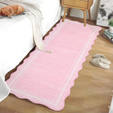 Garvee Washable 2x6 Runner Rug Scalloped Non-Slip Pink for Entryway Kitchen Bathroom High-Traffic Areas