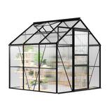 Garvee 6 x 6 FT Polycarbonate Greenhouse With Aluminum Frame, Sliding Door, Adjustable Roof Vent For Backyard Garden Patio, Green - Black