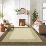 Garvee Area Rugs 10x13 Machine Washable Living Room Rug Soft Non Slip Stain Resistant Brown - Brown Border