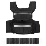 Garvee Weighted Vest for Men 25 LBS Adjustable with Shoulder Pads Reflective Stripe Pockets Running Walking Home Gym Black