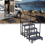 Garvee Portable 5-Step RV Stairs with Handrails, Non-Slip Mats for Travel Trailers, Campers, Hot Tubs, Porch, Pool, Pets - Heavy-Duty, Stable, Waterproof