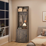 Garvee Coat Rack Hall Tree with Shoe Storage Bench Entryway Bench with Storage and Hooks Brown - Brown