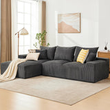Garvee Modular Sectional Sofa 110 Inch Oversized Deep Seat L-Shaped Couch Beige Chenille with 2 Throw Pillows for Living Room Bedroom Office