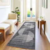 Garvee Hallway Runner Rug 2x6 Washable Non Slip Modern Geometric Low Pile Black