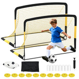 Garvee Soccer Goals 6x4 FT Portable Pop Up Net with Ball, Cones, Stakes for Backyard Training, Competitive Play, Black - Black And Yellow