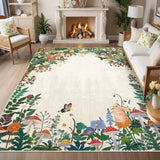 Garvee 8x10 Home Decor Kitchen Beige Area Rug Low Pile Soft Mat for Hallways and Living Rooms, Durable, Non-Slip, Machine Washable