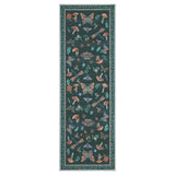 Washable Runner Rug 2x6ft, Black Mushroom and Insect Pattern, 100% Polyester Low Pile Carpet with Non Slip TPR Backing, 350gsm Foldable Hallway Floor Covering for Kitchen Entryway Bathroom Laundry, Stain Resistant Machine Washable Home Decor, Garvee - Black