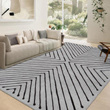 Garvee Washable Rug 9x12 Non Slip Large Area Rug for Bedroom Living Room Nursery Grey Black