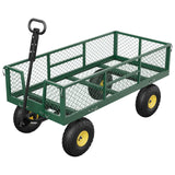 Garvee 900 LBS Garden Cart with Adjustable Handles Heavy Duty Steel Wagon for Lawn Farm Yard 43x20 Inch Black - Green