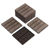 Garvee 9 PCS Interlocking Deck Tiles Composite Wood Waterproof Patio Flooring for Outdoor Use 12x12 Inch Coffee - Coffee-3