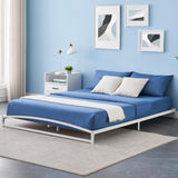 Garvee 6 Inch Metal Platform Queen Size Bed Frame Low Profile with Sturdy Steel Slats Support, Mattress Foundation, No Box Spring Needed, Easy Assembly, White