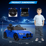 Garvee 12V Ride On Car Licensed BMW M4 Electric Car for Kids with Parental Remote Control, 3 Speeds, Blue - Blue